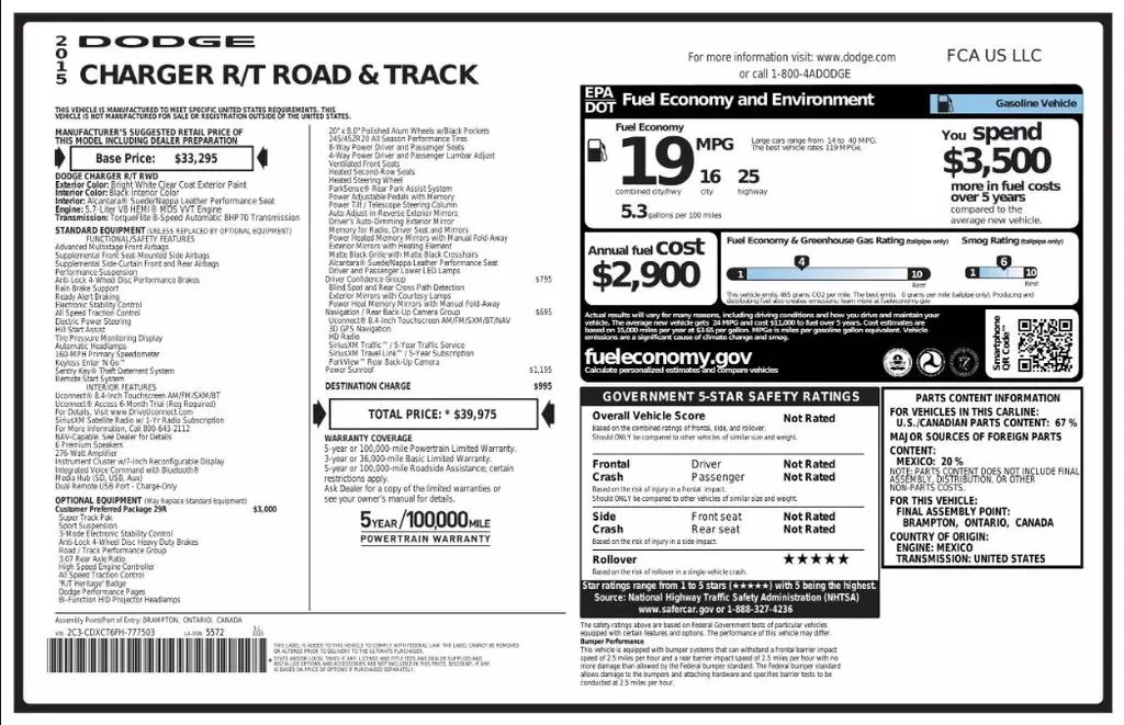 Florida Fine Cars - Used DODGE CHARGER 2015 MARGATE ROAD/TRACK