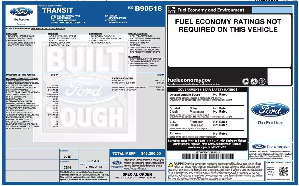 Florida Fine Cars - Used FORD TRANSIT VAN 2019 ORLANDO HIGH ROOF 148WB