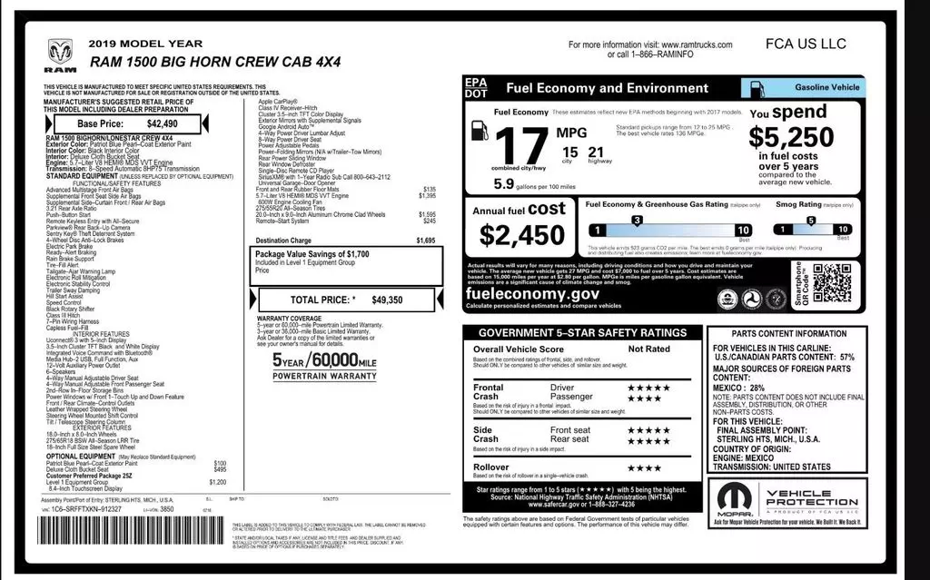 Florida Fine Cars - Used RAM 1500 2019 WEST PALM BIG HORN/LONE STAR