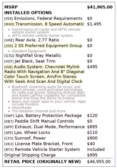 Florida Fine Cars - Used CHEVROLET CAMARO 2017 MIAMI 2SS