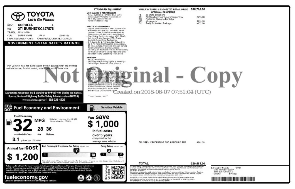 Florida Fine Cars - Used TOYOTA COROLLA 2019 MARGATE L