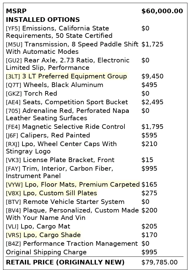 Florida Fine Cars - Used CHEVROLET CORVETTE 2015 ORLANDO Z51 3LT