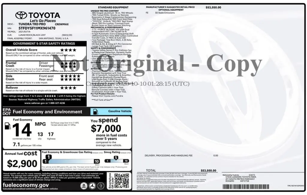 Florida Fine Cars - Used TOYOTA TUNDRA 4WD 2021 MIAMI TRD PRO