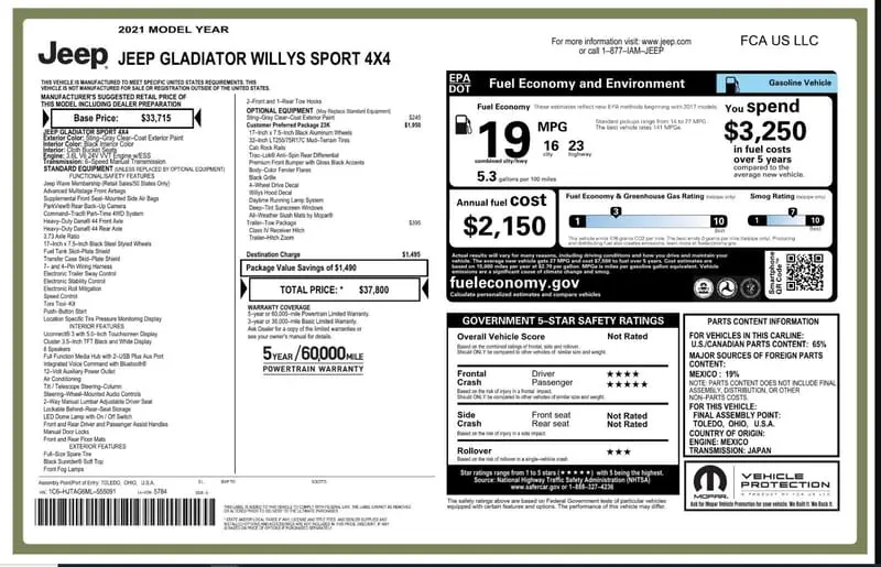 Florida Fine Cars - Used JEEP GLADIATOR 2021 WEST PALM WILLYS SPORT