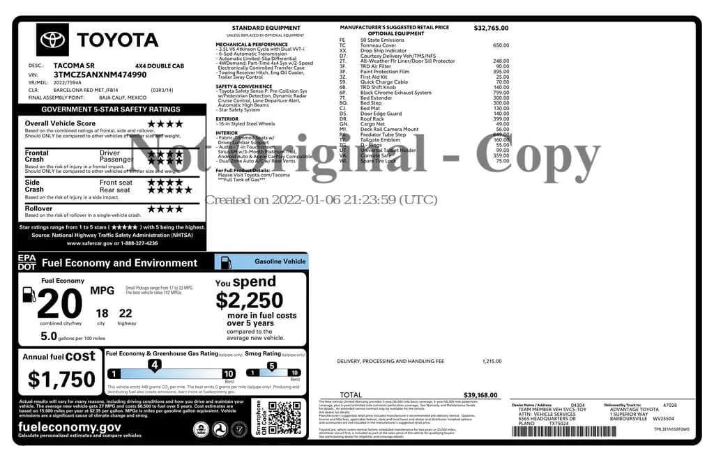 Florida Fine Cars - Used TOYOTA TACOMA 4WD 2022 MIAMI SR