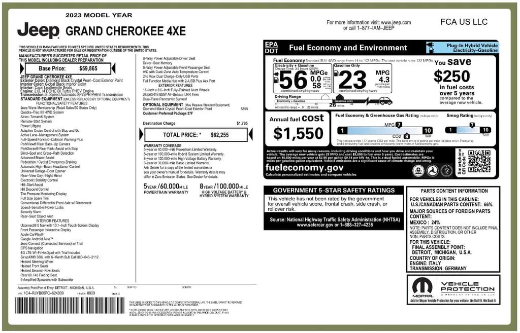 Florida Fine Cars - Used JEEP GRAND CHEROKEE 4XE 2023 WEST PALM 
