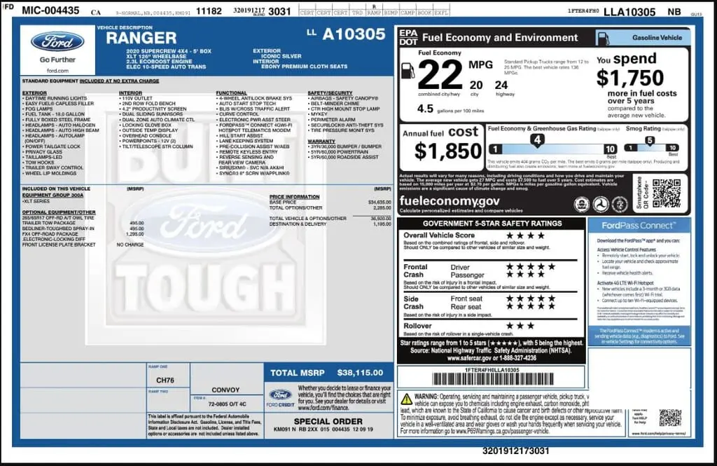 Florida Fine Cars - Used FORD RANGER 2020 MIAMI XLT