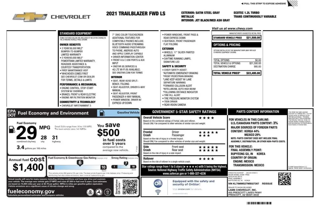 Florida Fine Cars - Used CHEVROLET TRAILBLAZER 2021 MIAMI LS