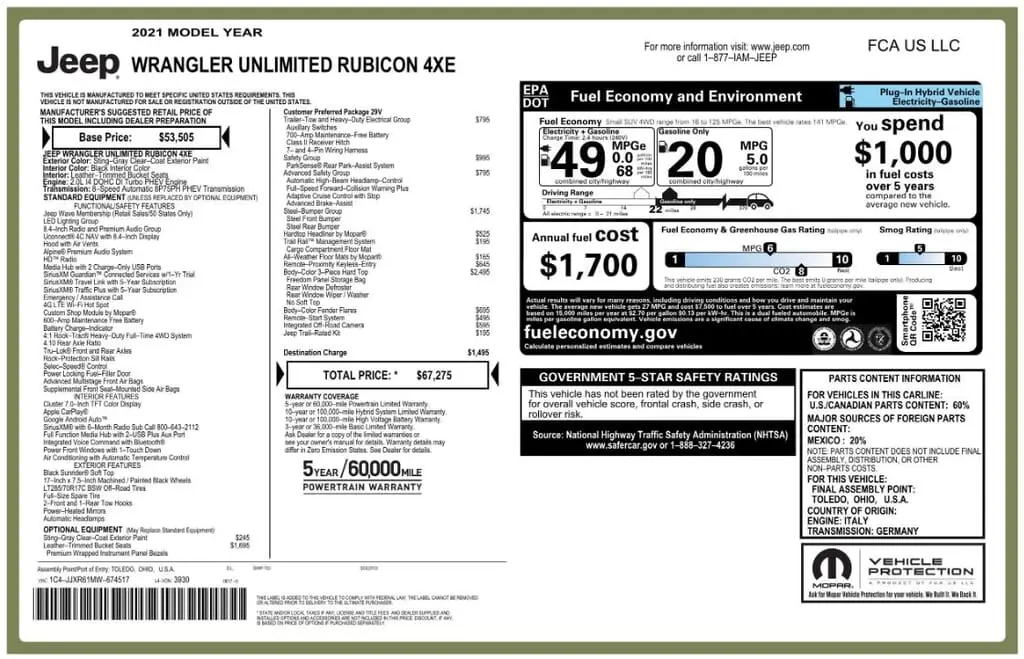 Florida Fine Cars - Used JEEP WRANGLER 4XE 2021 MIAMI UNLIMITED RUBICON