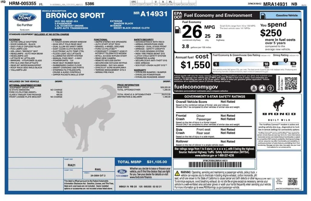 Florida Fine Cars - Used FORD BRONCO SPORT 2021 MIAMI BIG BEND