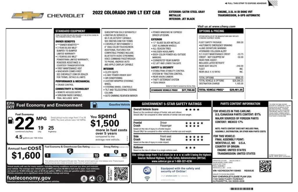 Florida Fine Cars - Used CHEVROLET COLORADO 2022 MARGATE 2WD LT