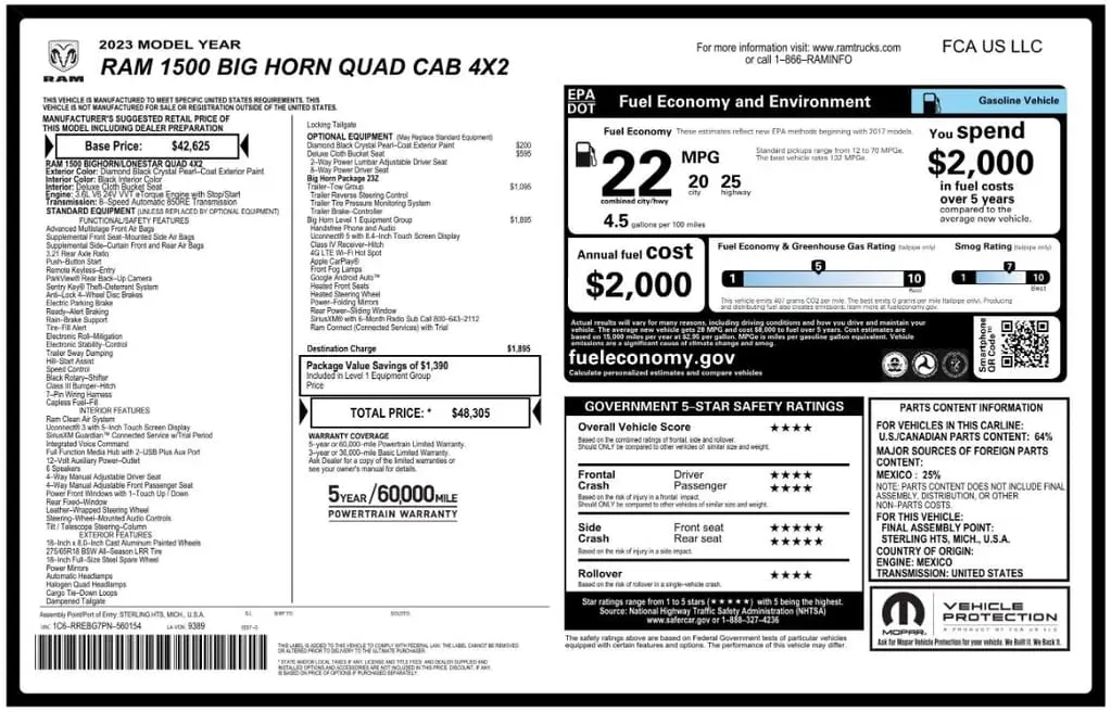 Florida Fine Cars - Used RAM 1500 2023 WEST PALM BIG HORN