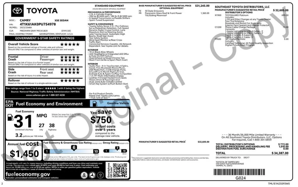 Florida Fine Cars - Used TOYOTA CAMRY 2023 MARGATE XSE