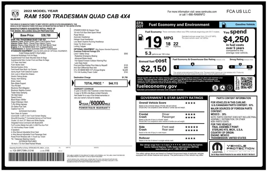 Florida Fine Cars - Used RAM 1500 2022 MARGATE TRADESMAN