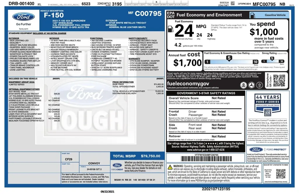 Florida Fine Cars - Used FORD F-150 2021 MARGATE LIMITED