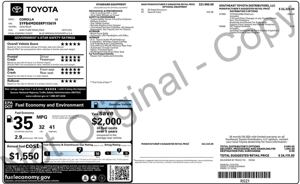 Florida Fine Cars - Used TOYOTA COROLLA 2024 ORLANDO LE