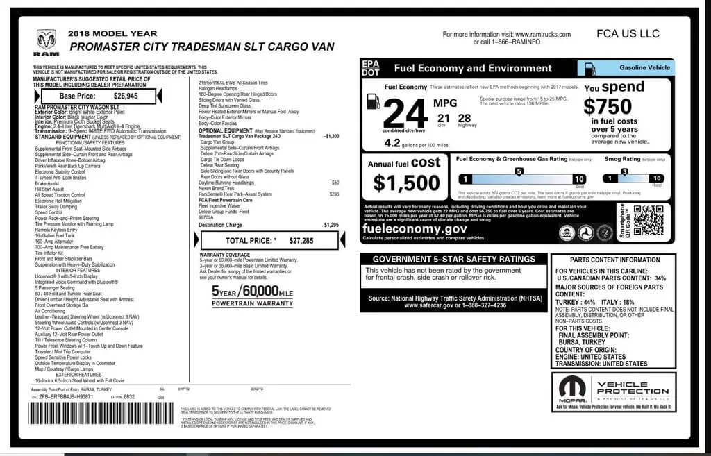 Florida Fine Cars - Used RAM PROMASTER CITY 2018 WEST PALM TRADESMAN SLT