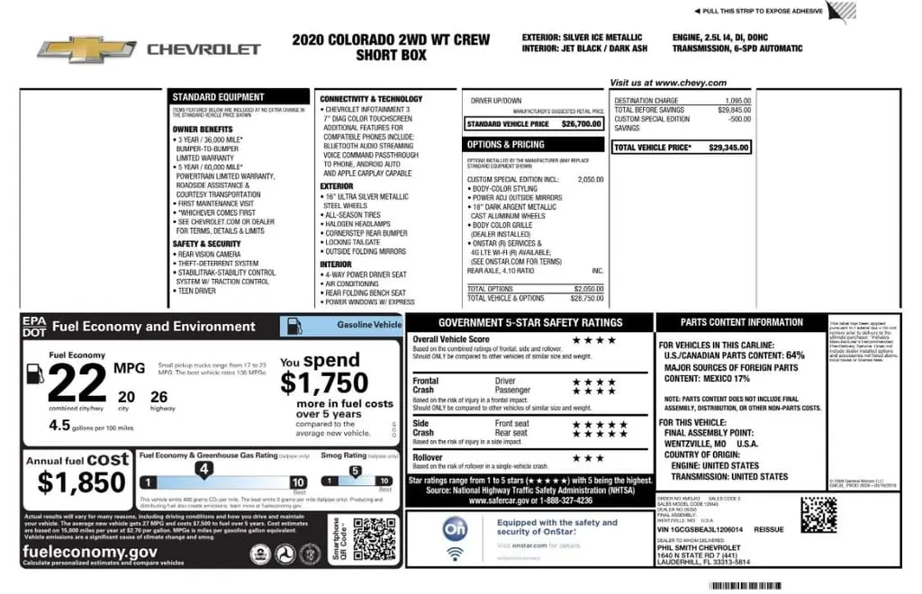 Florida Fine Cars - Used CHEVROLET COLORADO 2020 MARGATE 2WD WORK TRUCK