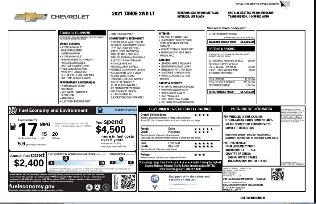 Florida Fine Cars - Used CHEVROLET TAHOE 2021 WEST PALM LT