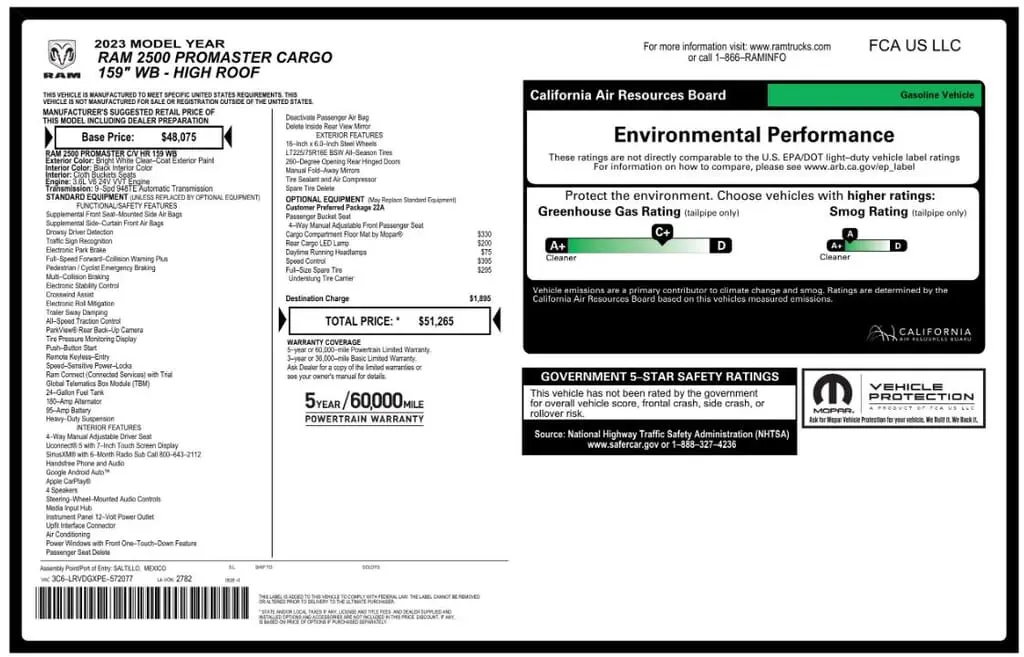Florida Fine Cars - Used RAM PROMASTER 2023 MIAMI 2500 HIGH ROOF 159WB