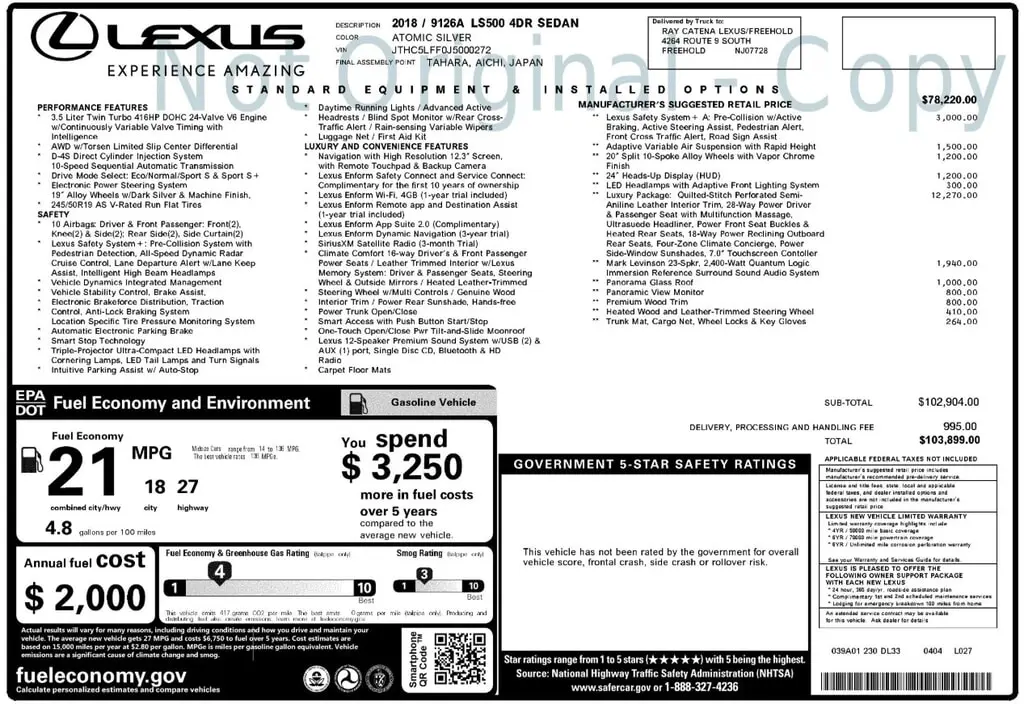 Florida Fine Cars - Used LEXUS LS 2018 ORLANDO LS 500