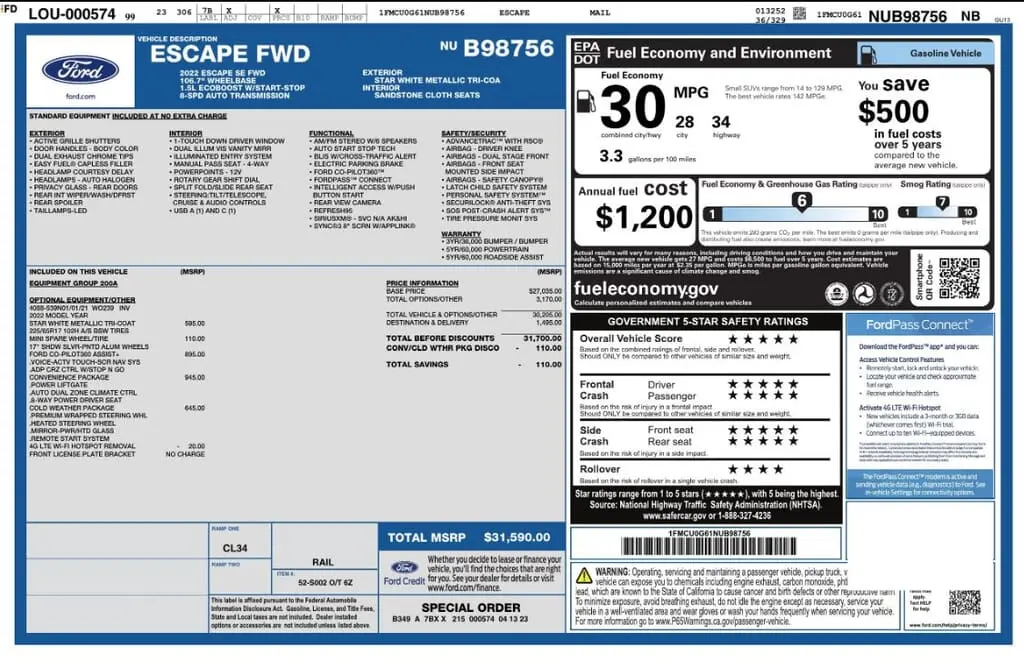 Florida Fine Cars - Used FORD ESCAPE 2022 MARGATE SE