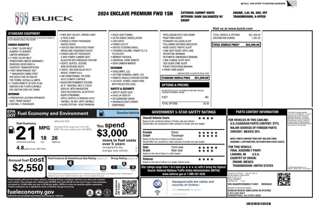 Florida Fine Cars - Used BUICK ENCLAVE 2024 MARGATE PREMIUM