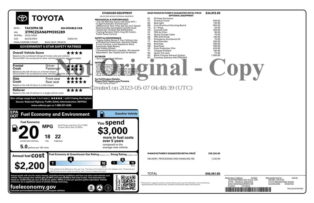 Florida Fine Cars - Used TOYOTA TACOMA 4WD 2023 ORLANDO SR