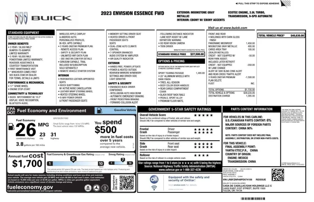 Florida Fine Cars - Used BUICK ENVISION 2023 MIAMI ESSENCE