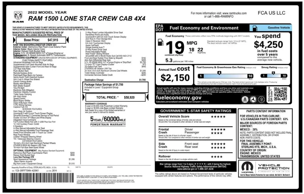 Florida Fine Cars - Used RAM 1500 2022 WEST PALM LONE STAR