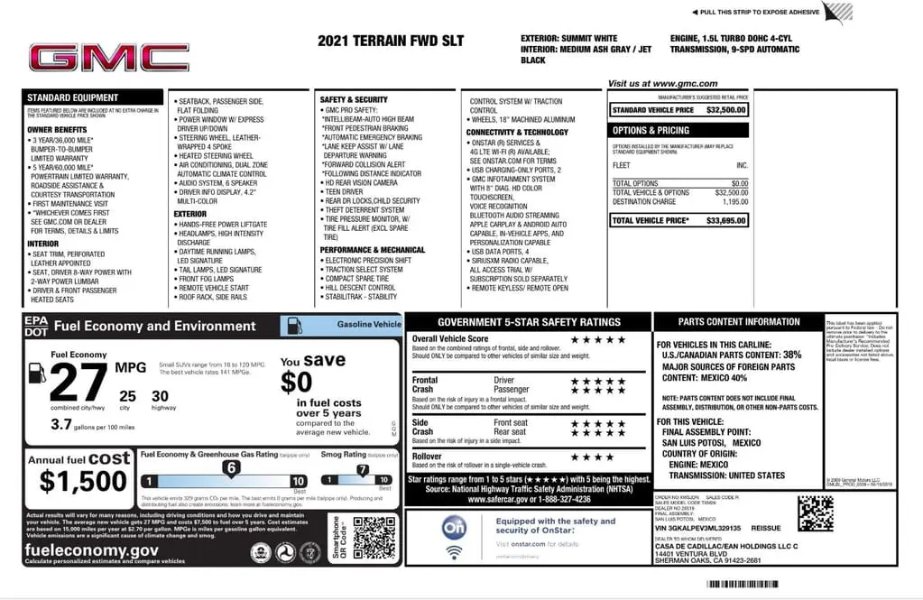 Florida Fine Cars - Used GMC TERRAIN 2021 WEST PALM SLT