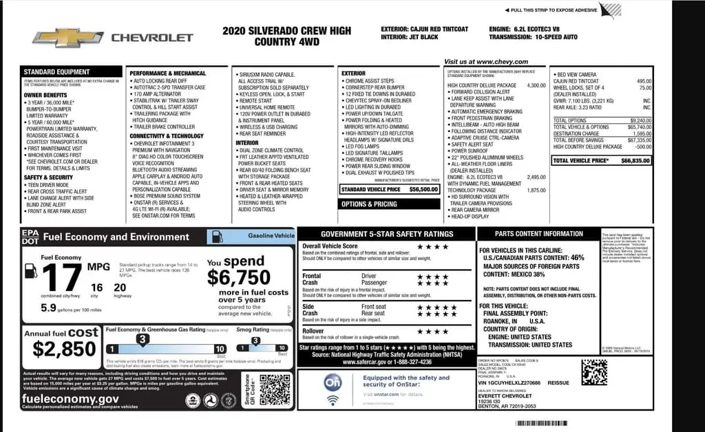 Florida Fine Cars - Used CHEVROLET SILVERADO 1500 2020 WEST PALM HIGH COUNTRY