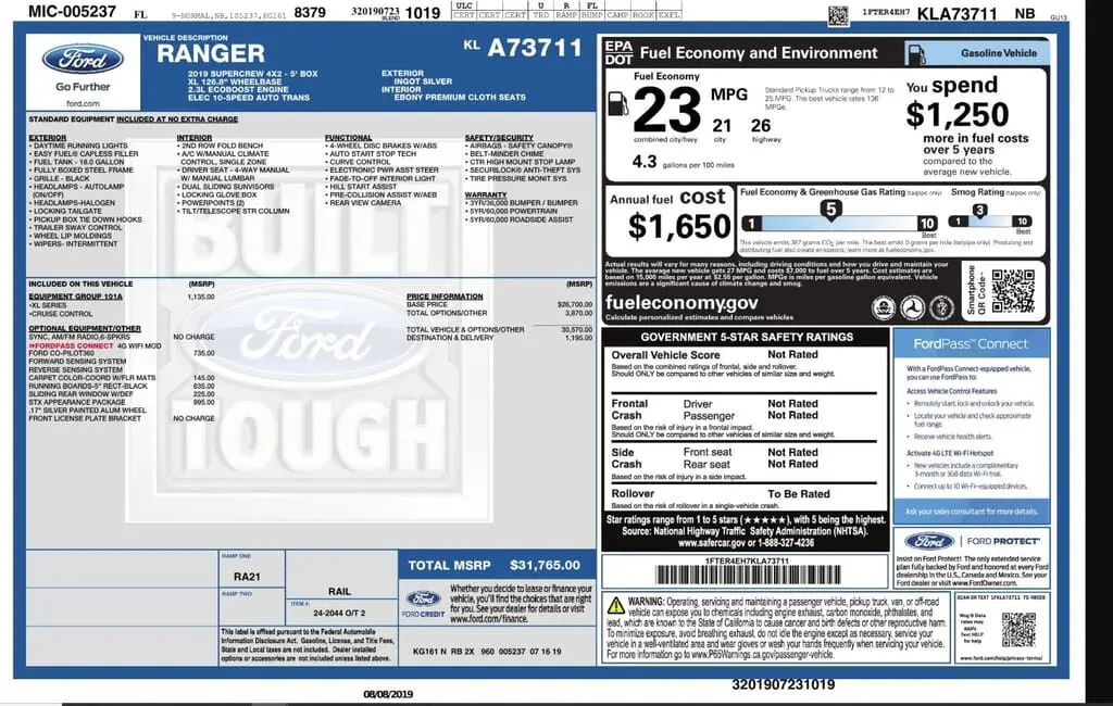 Florida Fine Cars - Used FORD RANGER 2019 WEST PALM XL