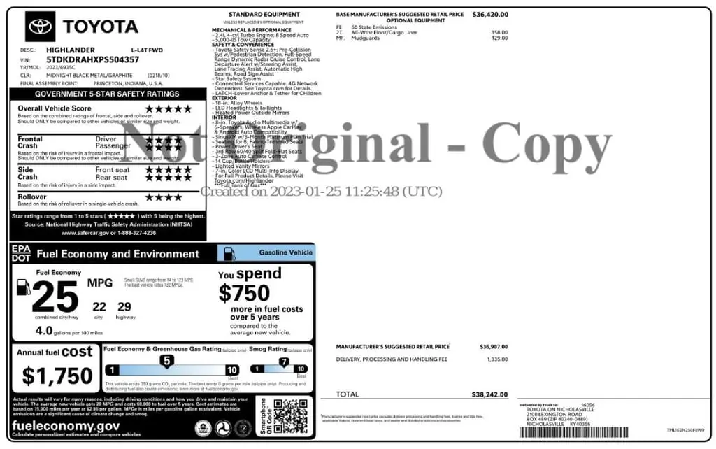 Florida Fine Cars - Used TOYOTA HIGHLANDER 2023 MIAMI L