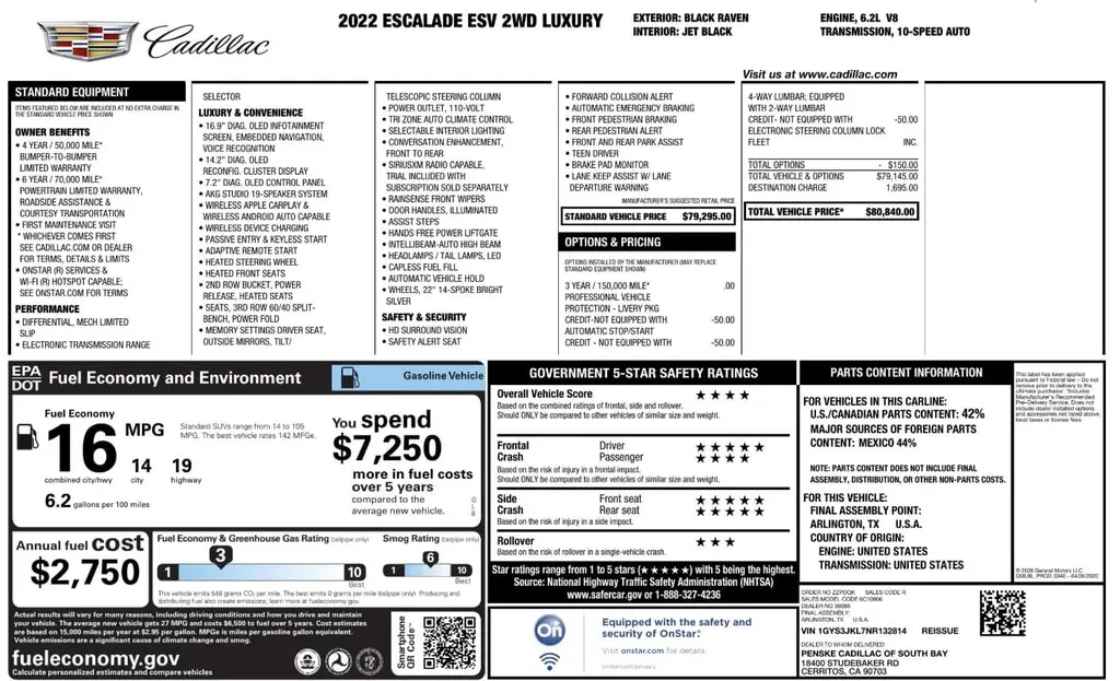 Florida Fine Cars - Used CADILLAC ESCALADE ESV 2022 ORLANDO LUXURY