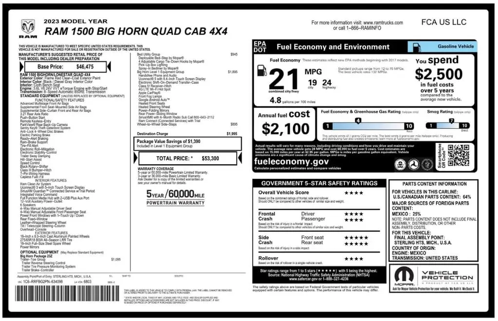 Florida Fine Cars - Used RAM 1500 2023 MARGATE BIG HORN