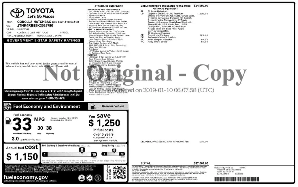 Florida Fine Cars - Used TOYOTA COROLLA HATCHBACK 2019 MARGATE SE