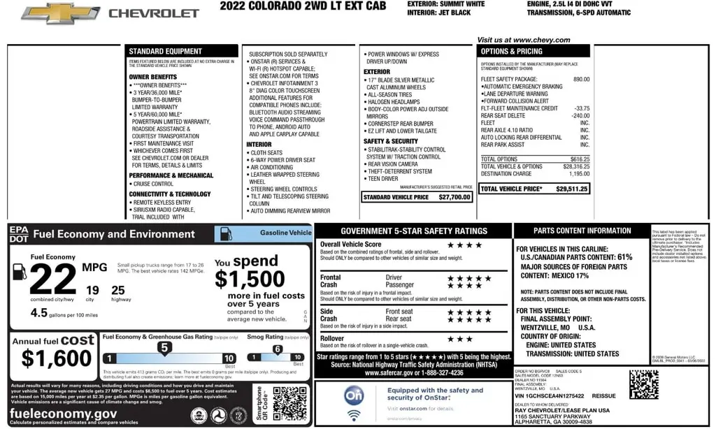 Florida Fine Cars - Used CHEVROLET COLORADO 2022 ORLANDO 2WD LT