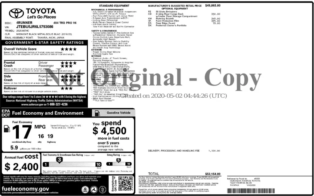 Florida Fine Cars - Used TOYOTA 4RUNNER 2020 ORLANDO TRD PRO