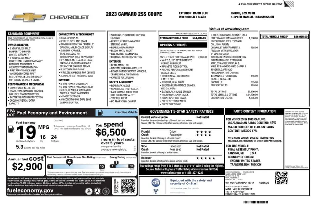 Florida Fine Cars - Used CHEVROLET CAMARO 2023 WEST PALM 2SS
