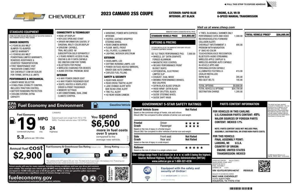 Florida Fine Cars - Used CHEVROLET CAMARO 2023 WEST PALM 2SS