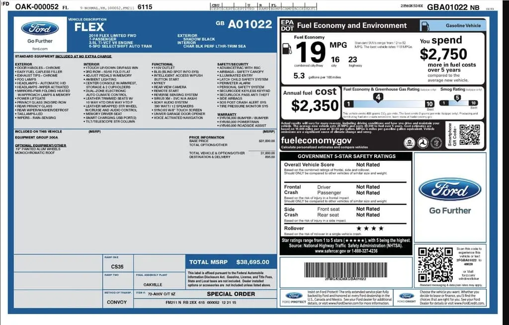 Florida Fine Cars - Used FORD FLEX 2016 WEST PALM LIMITED