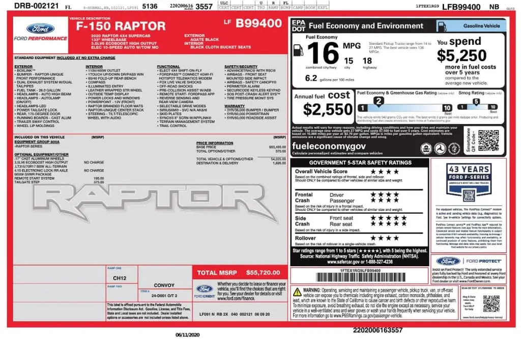 Florida Fine Cars - Used FORD F-150 2020 MARGATE RAPTOR