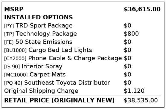 Florida Fine Cars - Used TOYOTA TACOMA 4WD 2019 MARGATE TRD SPORT DOUBLE CAB