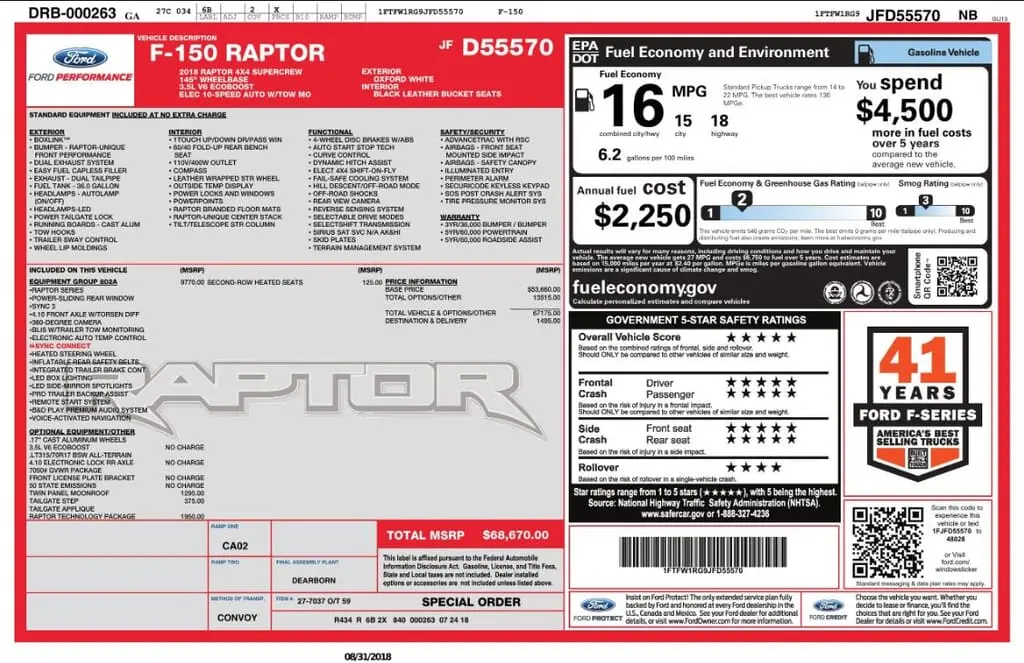 Florida Fine Cars - Used FORD F-150 2018 MARGATE RAPTOR