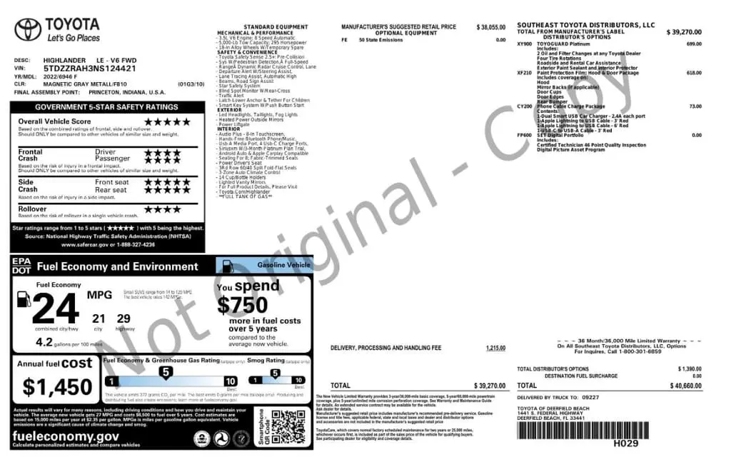 Florida Fine Cars - Used TOYOTA HIGHLANDER 2022 MIAMI LE