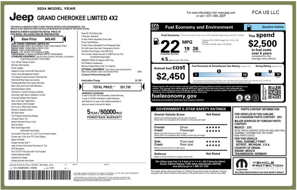 Florida Fine Cars - Used JEEP GRAND CHEROKEE 2024 ORLANDO LIMITED