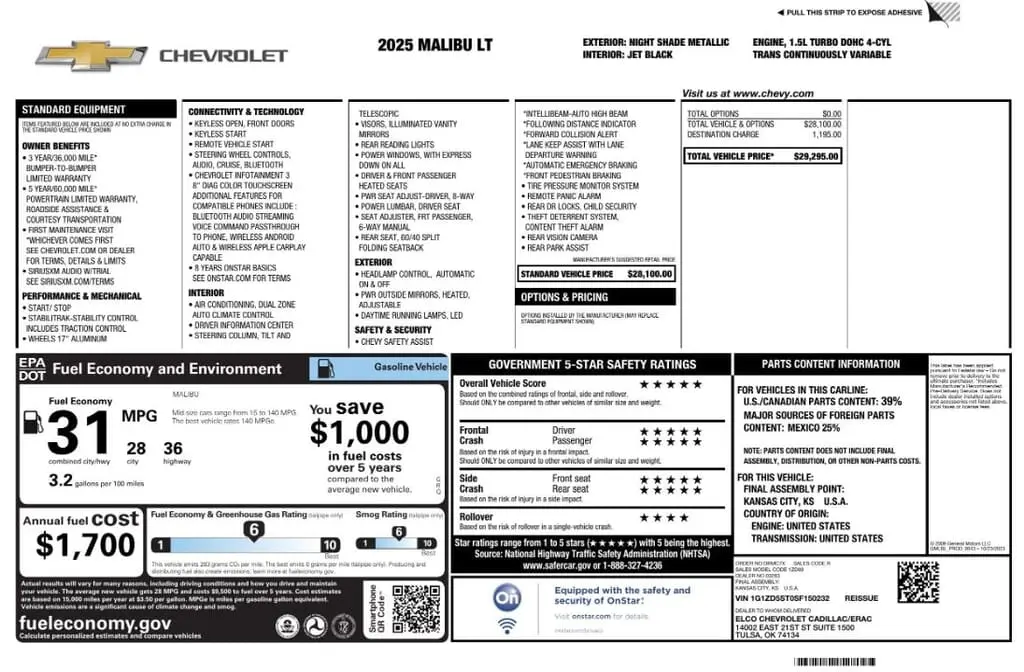 Florida Fine Cars - Used CHEVROLET MALIBU 2025 MARGATE LT