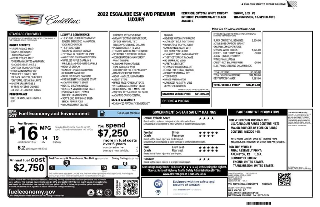 Florida Fine Cars - Used CADILLAC ESCALADE ESV 2022 WEST PALM PREMIUM LUXURY