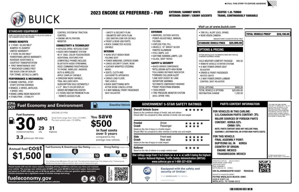 Florida Fine Cars - Used BUICK ENCORE GX 2023 MARGATE PREFERRED